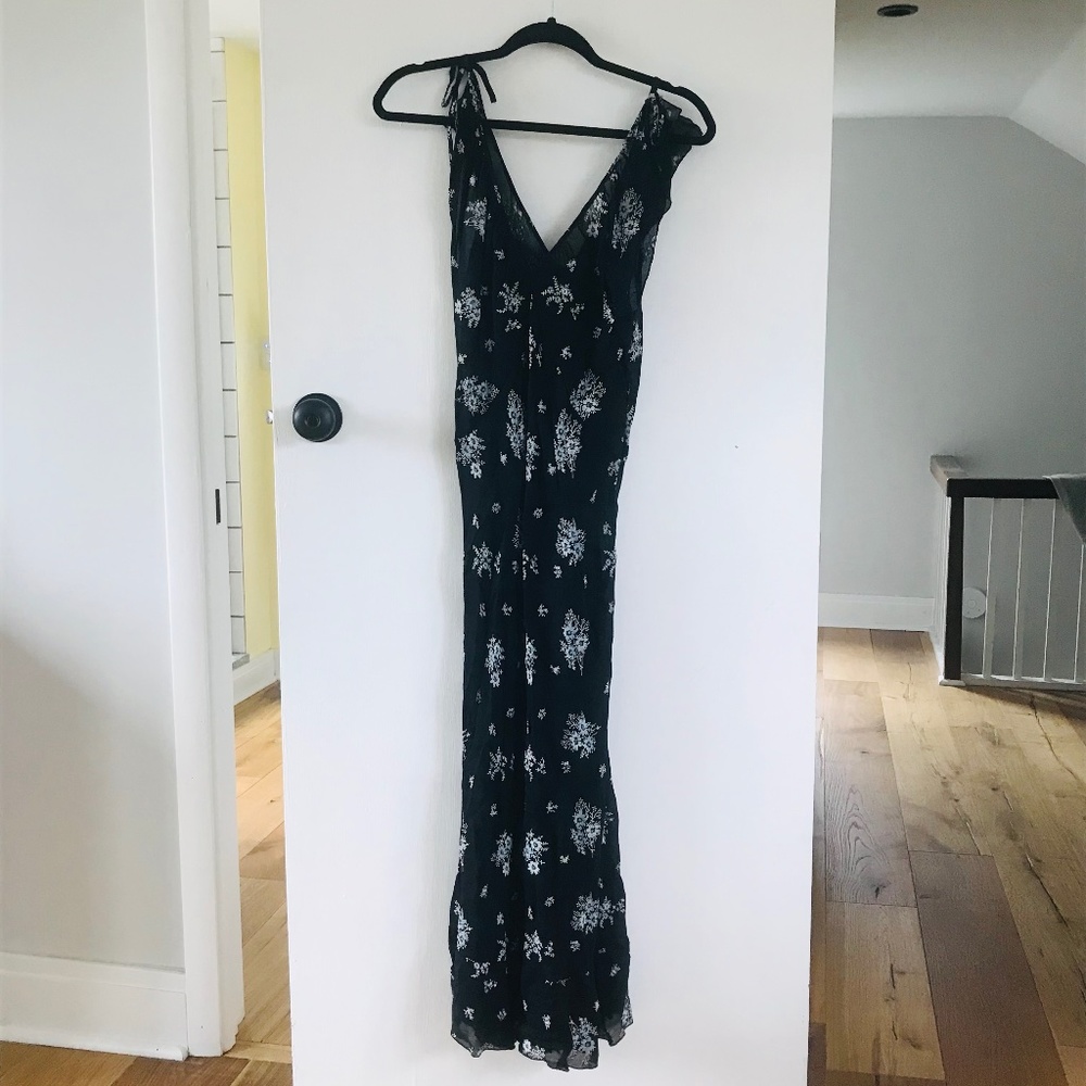Sheer Black Floral Slip Dress